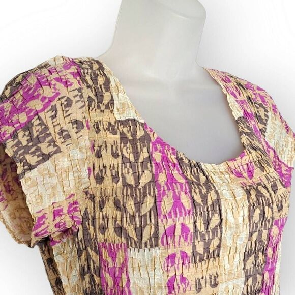 Sigrid Olsen Women's Y2K Crinkle Blouse size Large - Picture 3 of 5